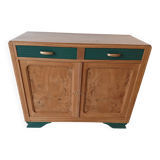 Buffet in elm burl, restyled in green and wood