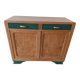 Buffet in elm burl, restyled in green and wood