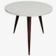 Vintage tripod side table in wood and formica.
