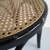 pair of cannage stool and 1940s curved wood