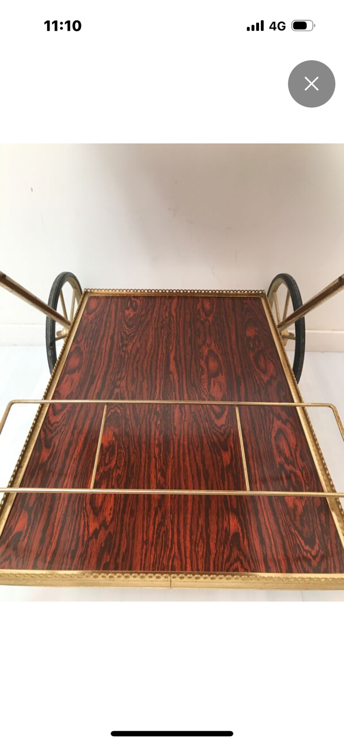 Vintage rolling serving cart 1969