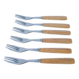 set of 5 small bakelite dessert forks 1960