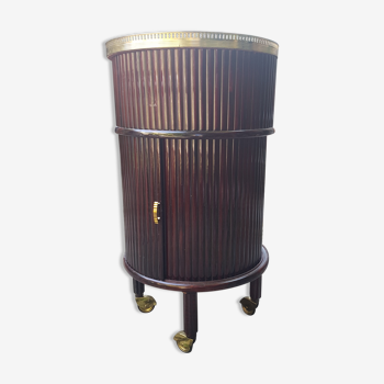 Meuble bar cylindrique en acajou