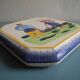 antique earthenware trivet from Pornic La Rochelle, vintage table trivet