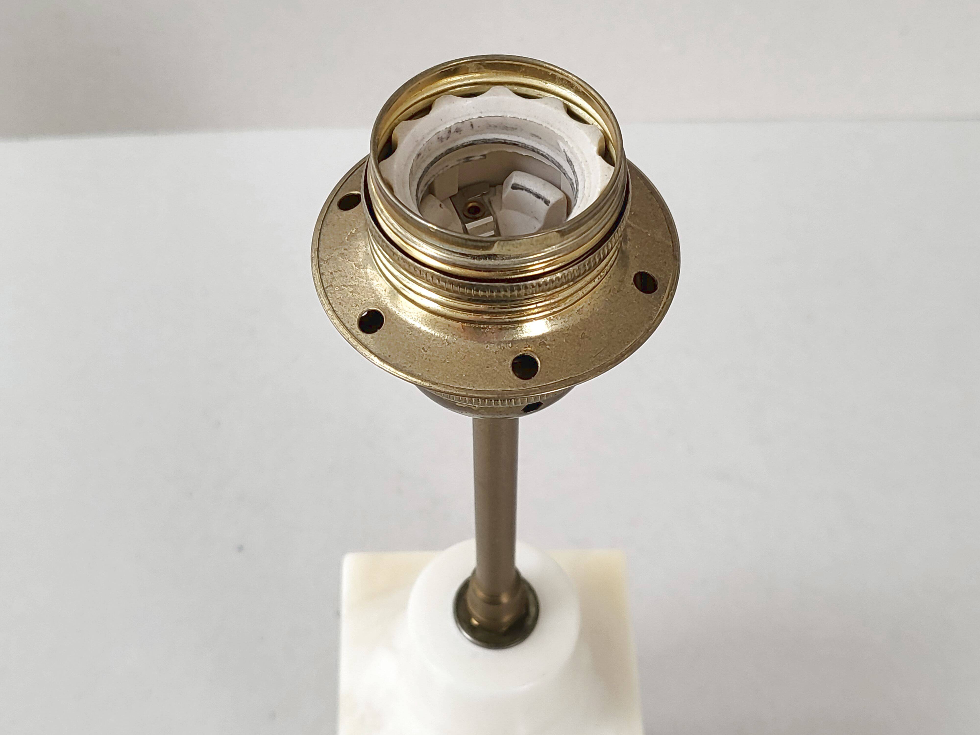 Vintage 1970 lamp in marble & brass