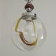 Vintage Murano Glass Globe Pendant Ceiling Light Amber Wave Mazzega Style