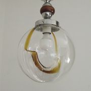 Suspension en verre de Murano ambré dans le goût de Mazzega