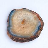 Vintage blue crystal agate slice ashtray 1960s