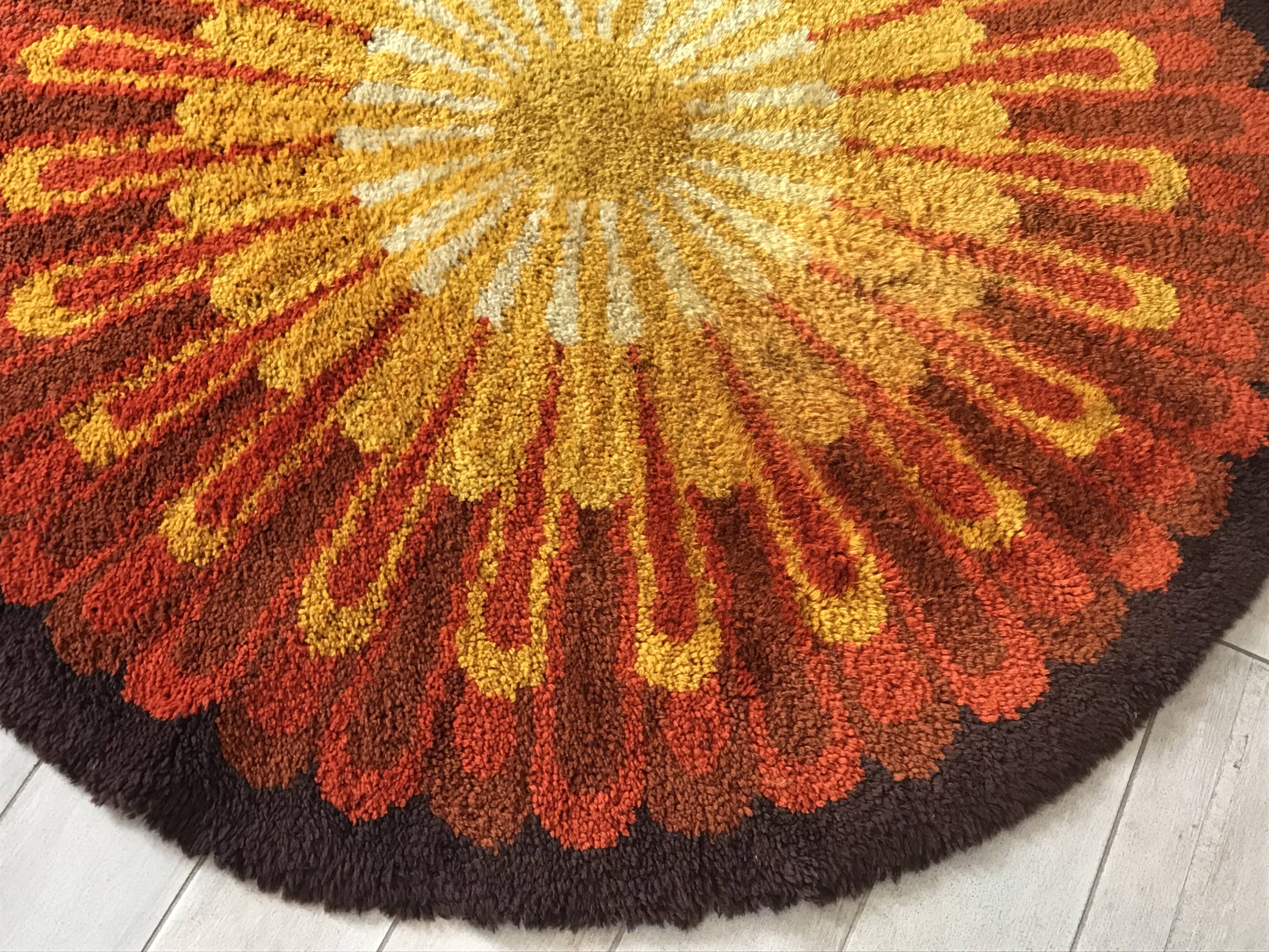 Round carpet desso vintage Annees 70