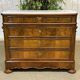 Napoleon III commode in walnut, fir and white marble from the 19th century.
