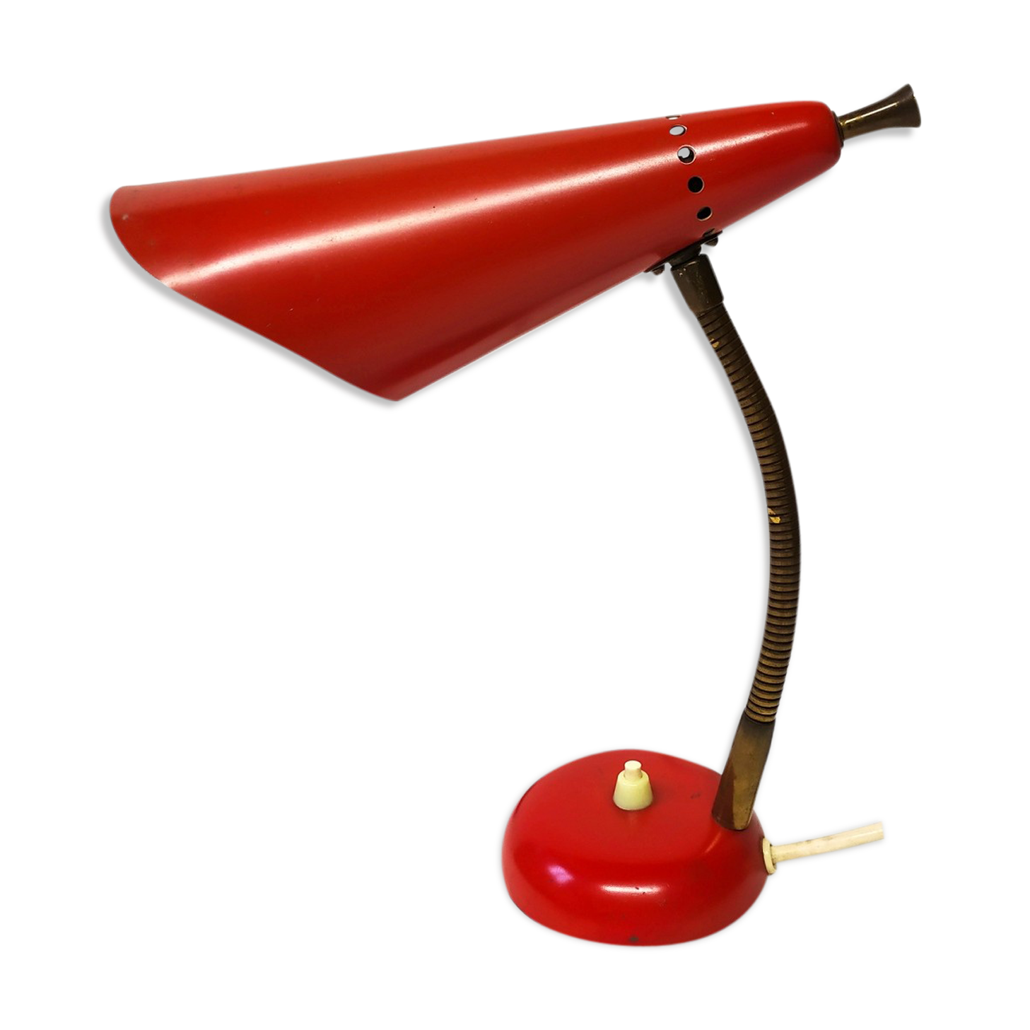 Mid-Century Italian Red Table Lamp, 1950s