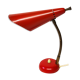 Lampe de table rouge italienne du milieu du siècle, années 1950