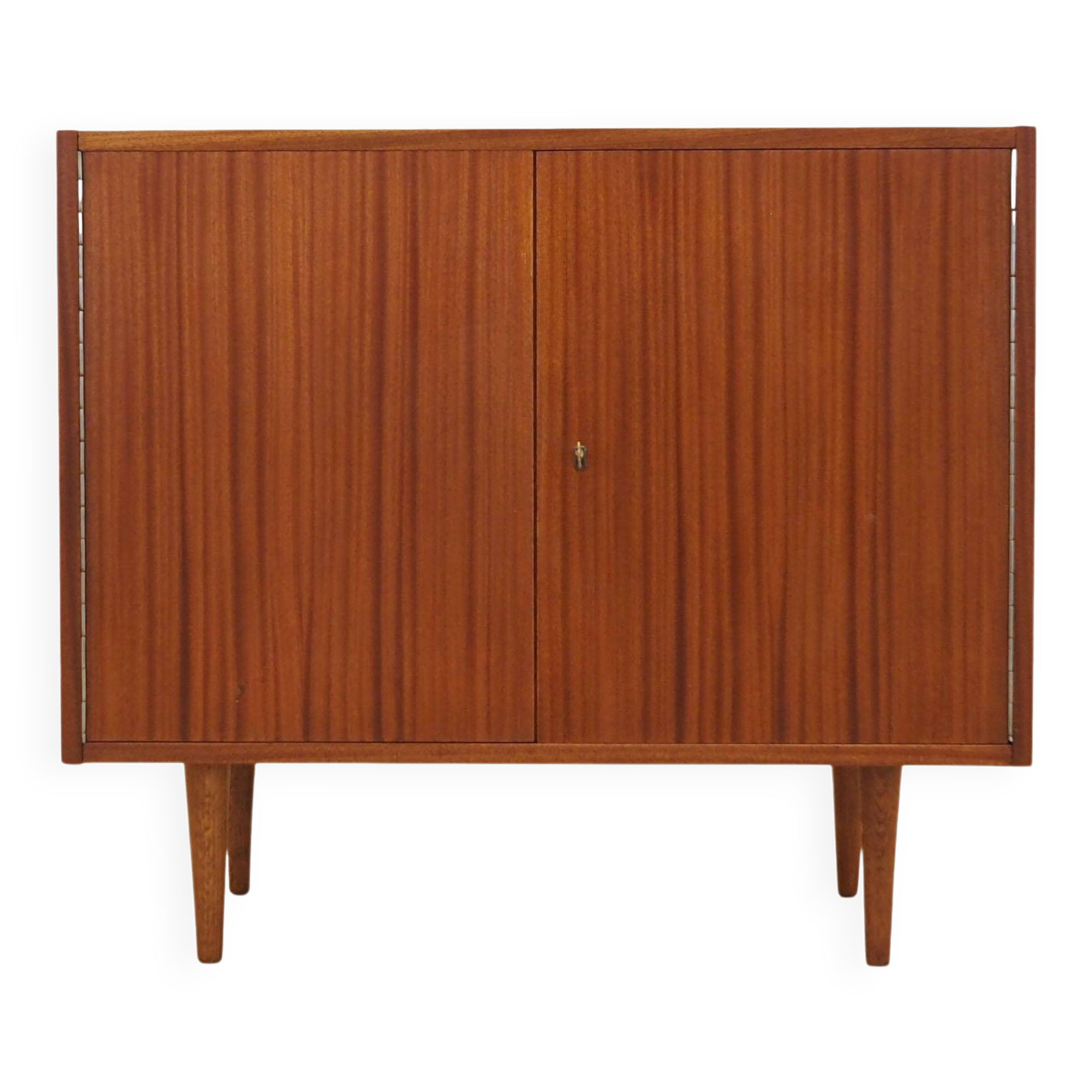 Mahogany Cabinet with Lock Meblosprzęt Poland 1970s