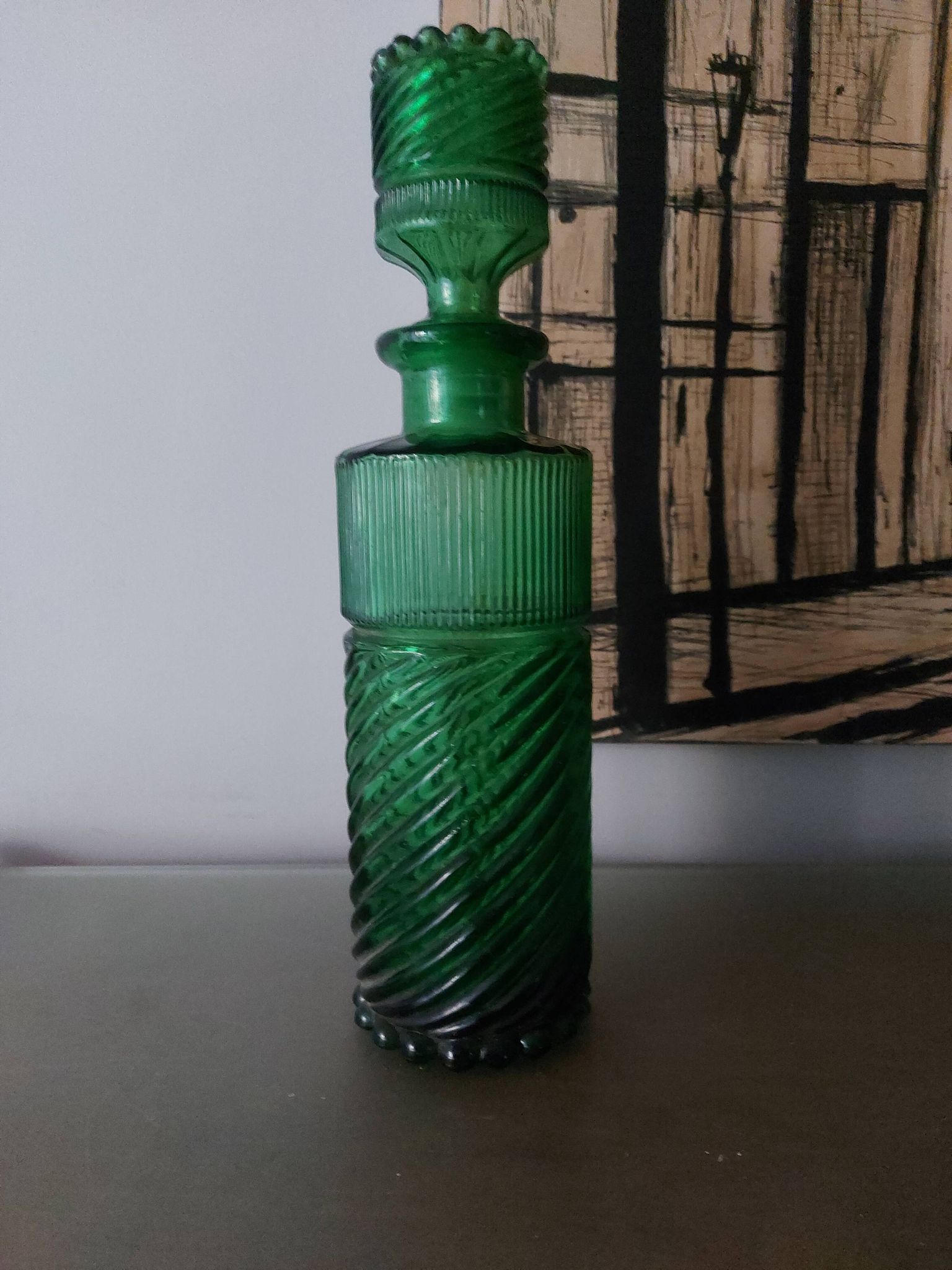 Italian vintage glass bottle