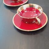 Paire de tasse année 50 en porcelaine émaillée Magdalithe