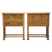 Vintage 1960s Danish modern oak nightstands in the style of Henning Kjærnulf