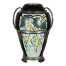 Vase ceramique avec monture argenté vase signé d'Argyl, vase Art nouveau, art déco, collection
