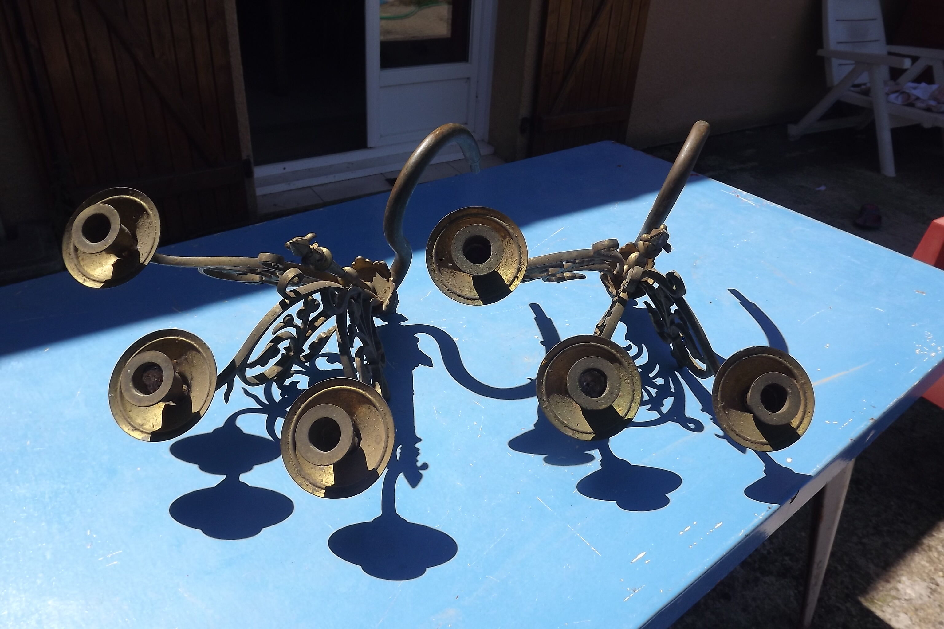 Pair of copper and brass 19 eme