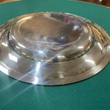 Plateau rond en métal argenté Christofle modèle Malmaison