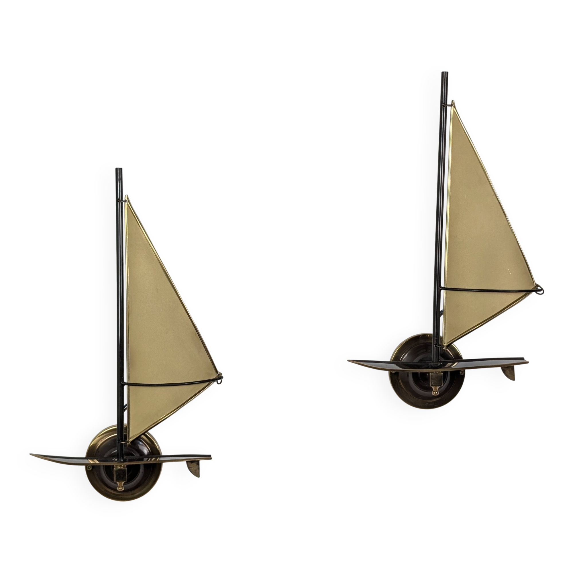 Pair of "sailboat" wall lights