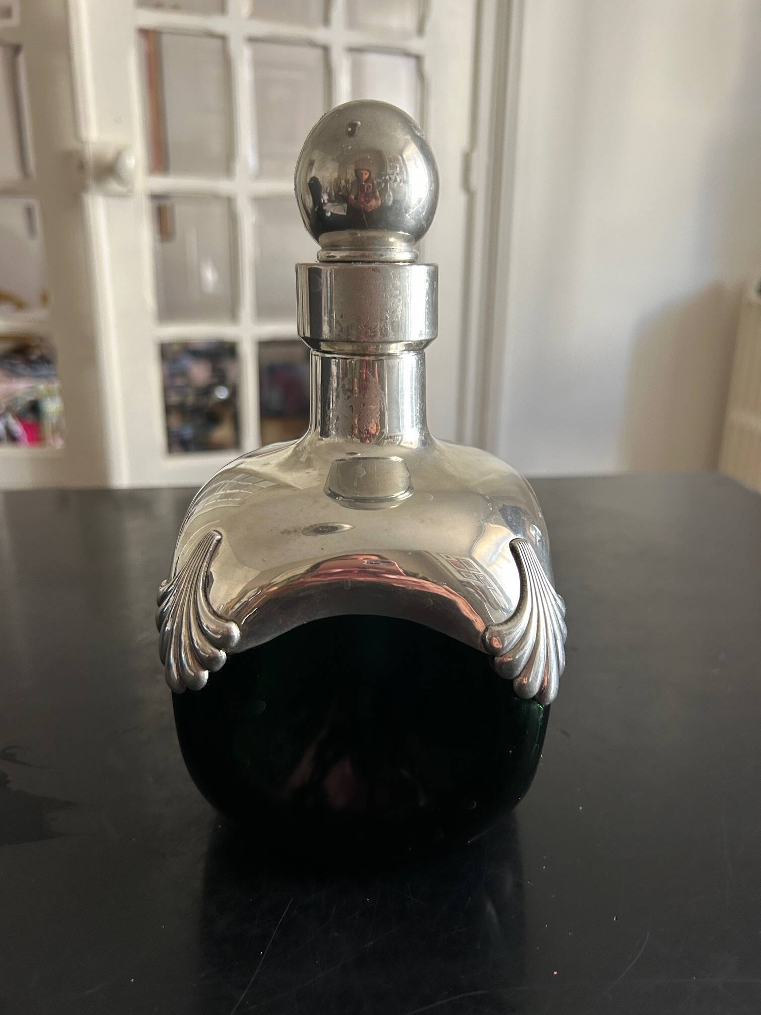 1970s chrome and glass carafe