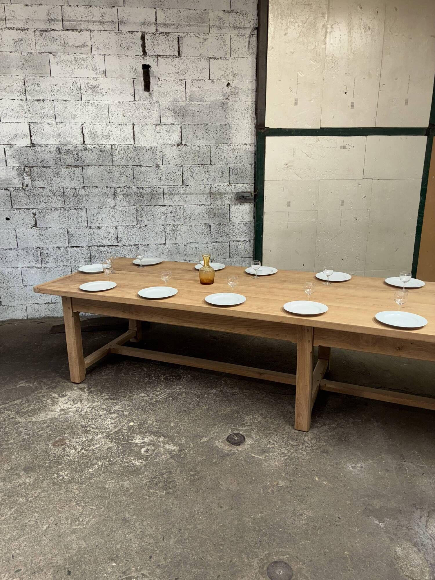 Solid oak farmhouse table