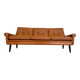 Vintage Danish retro Svend Skipper 3 person sofa in cognac leather