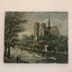 Oil on canvas representing Notre-Dame de Paris post-impressionist
