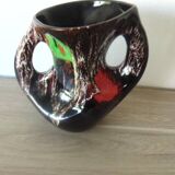 Vase vintage signé Vallauris – design 60s émaillé