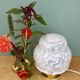 Vintage Art Deco globe table lamp in white Clichy glass