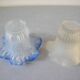 Lot de 2 anciennes tulipes abat jour globe en verre de lustre lampe luminaire
