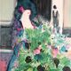 Claude manoukian woman with a bouquet, 1980. lithograph signed in pencil