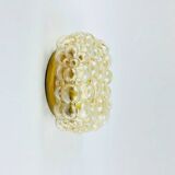 Mid-Century Amber Bubble Glass Wall Light or Flush Mount by Helena Tynell for Limburg, Germany, 1970