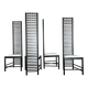 Set of 4 Postmodern Steel Dining Chairs – Sculptural High-Back Design, c. 1980s