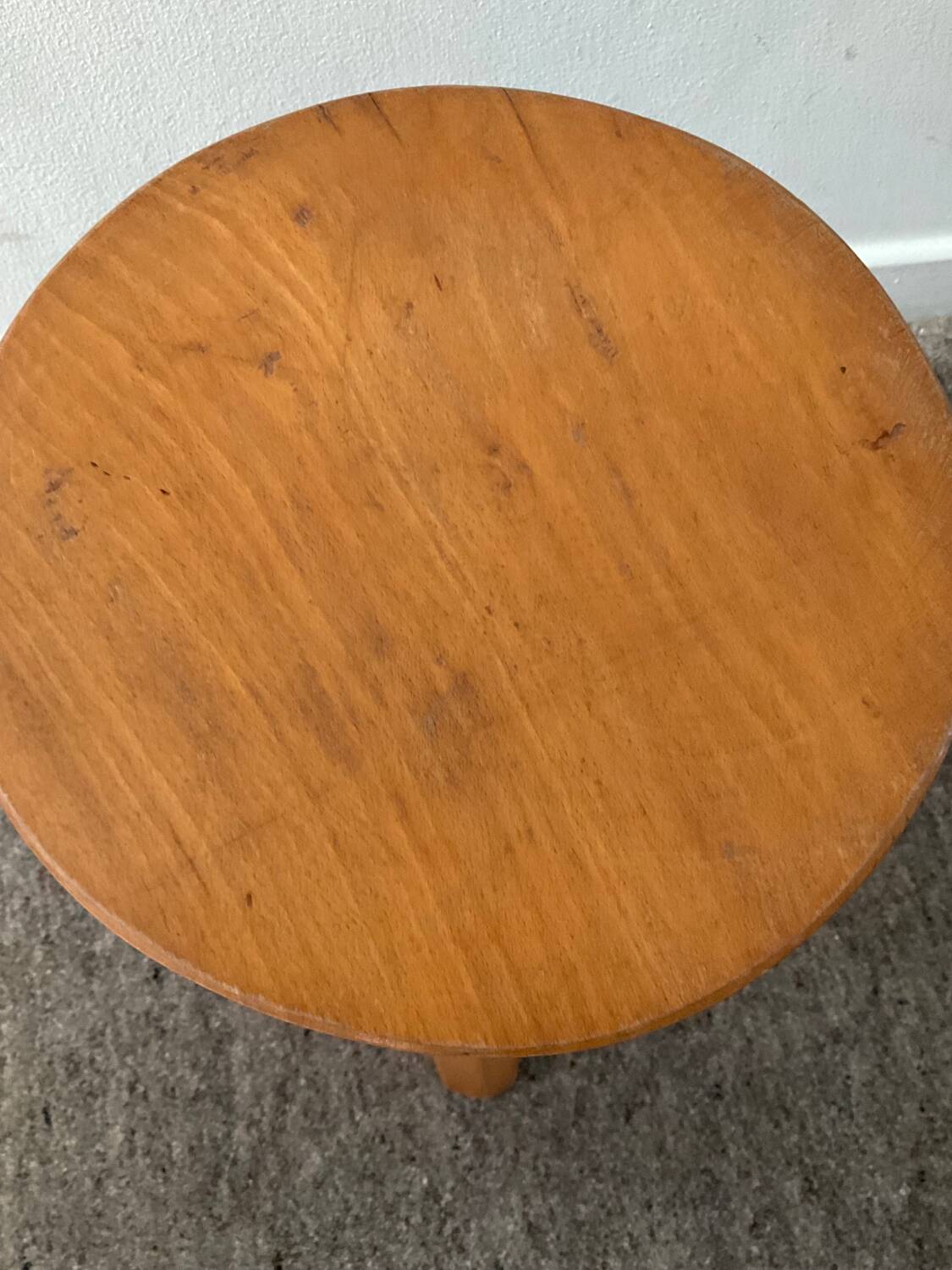 Solid pine tripod stool from the 70s