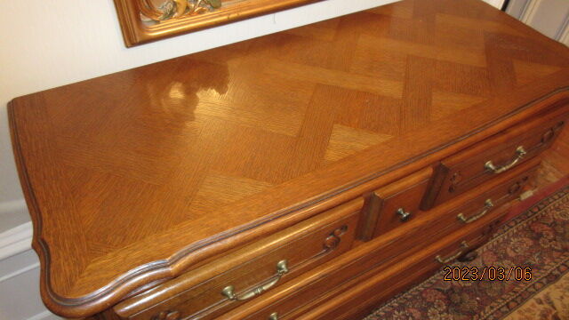 Louis xv style solid oak chest of drawers