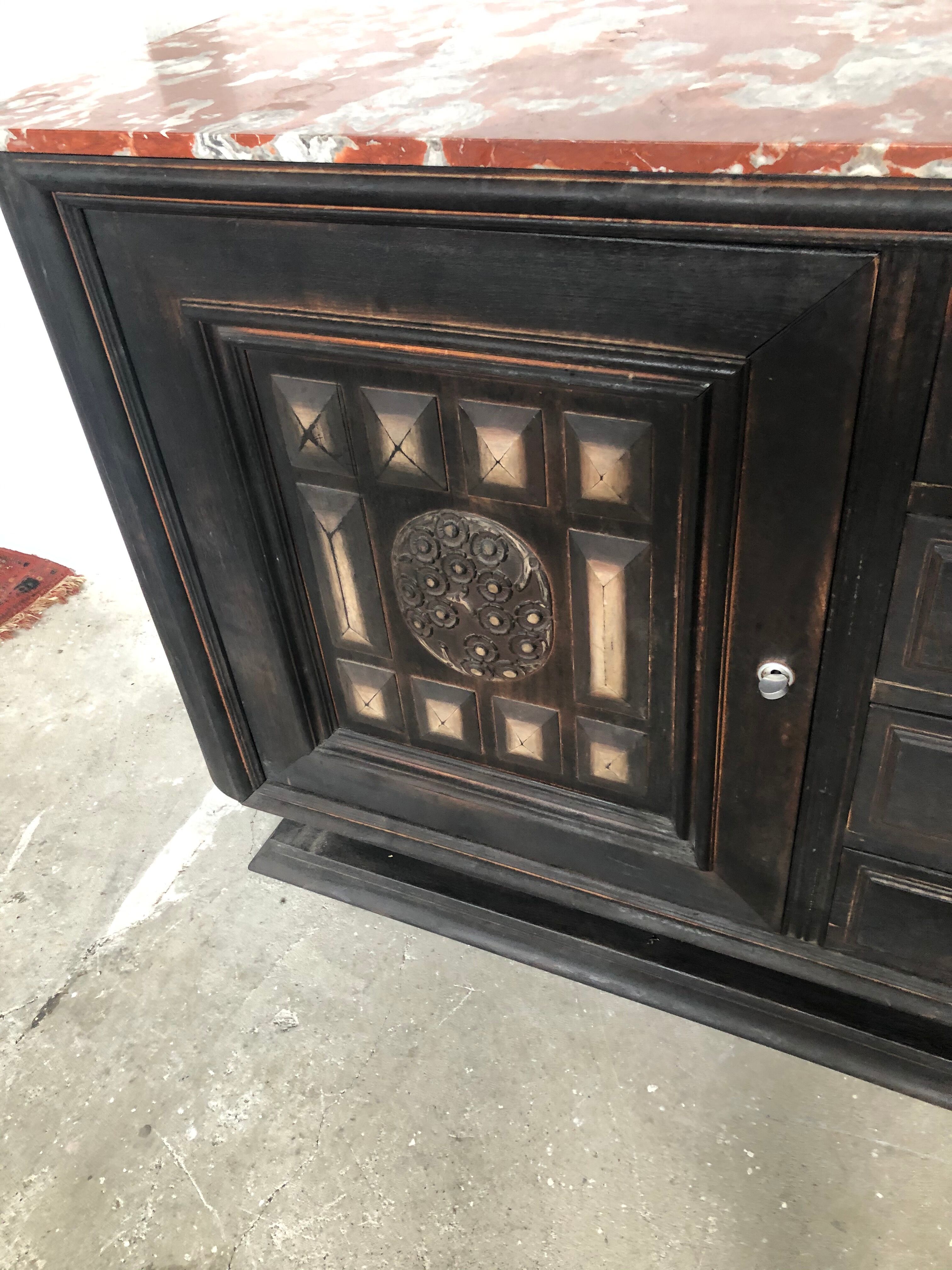 Blackened wooden sideboard of the 1950s