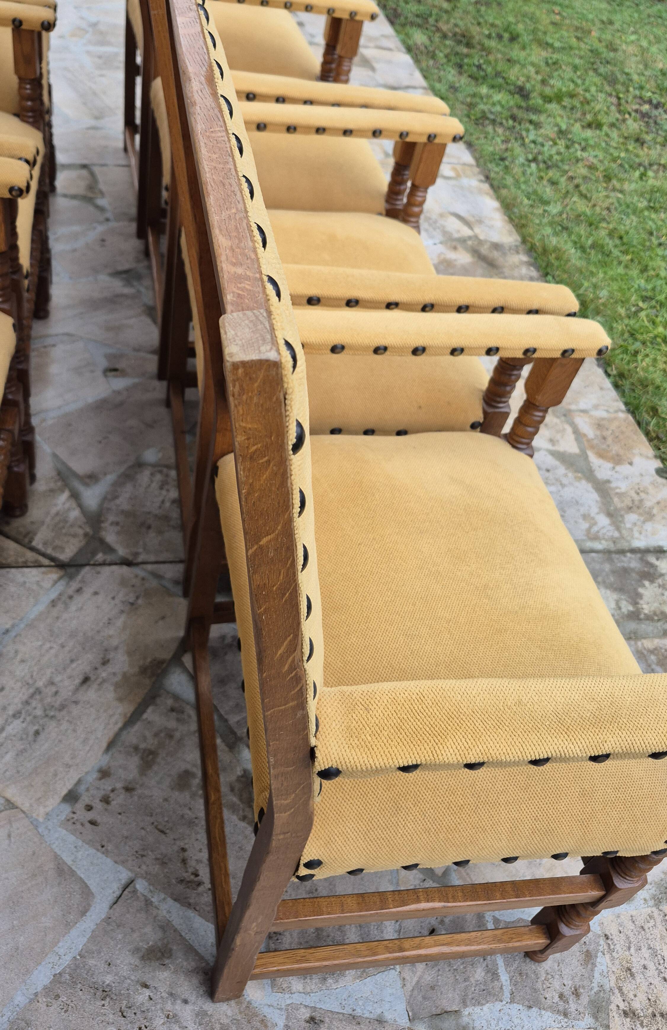 9 armchairs in the Louis XIII style