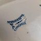 Antique sauce boat in Lunéville ironstone – Marguerite model – Blue decoration