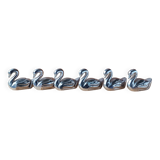 6 small swan metal name tags