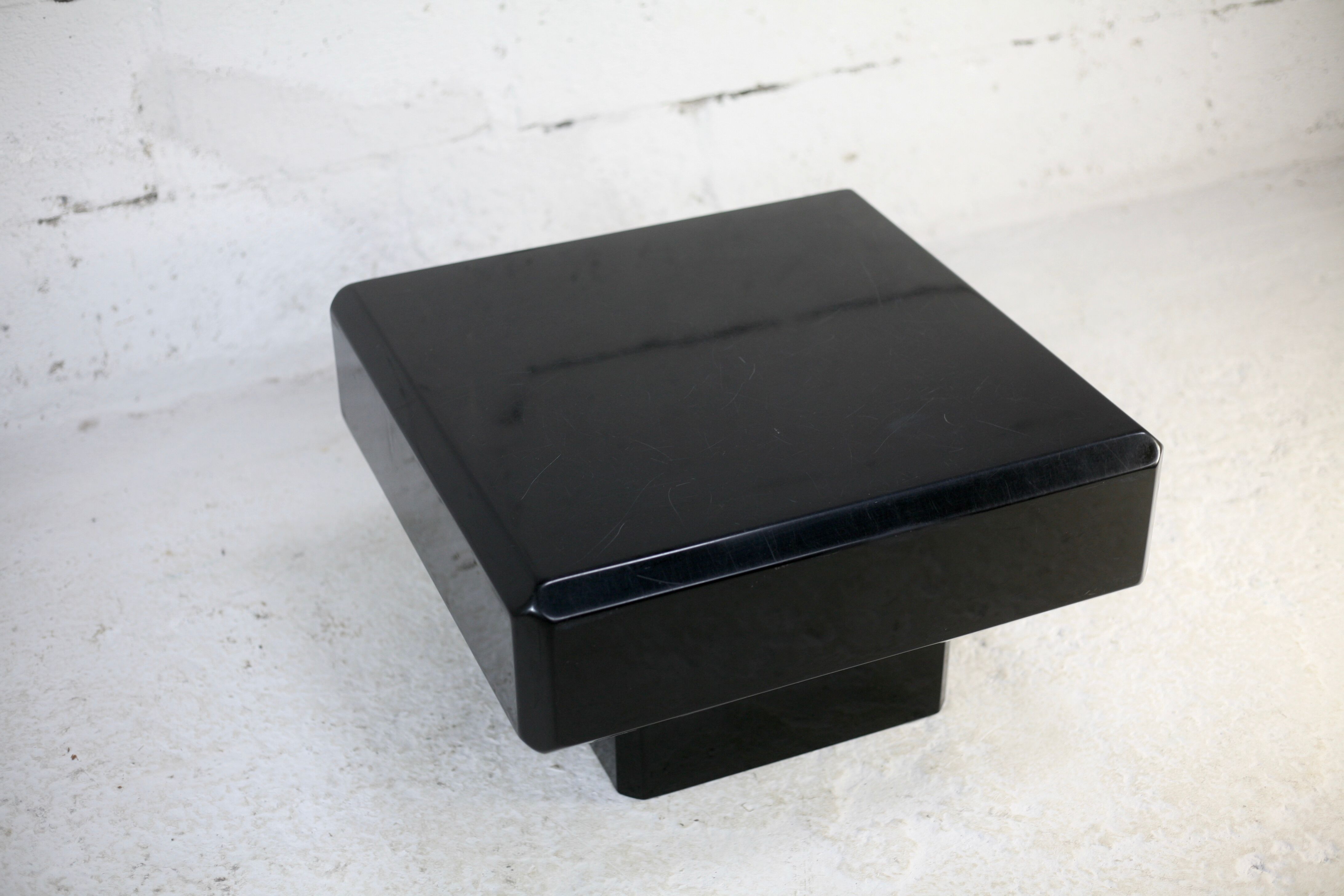 Black lacquered wood coffee table, France, circa 1970