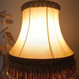 Chic retro lamp with a bronze pagoda fringe shade, 1950.