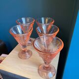 Pink glass ice cream cups