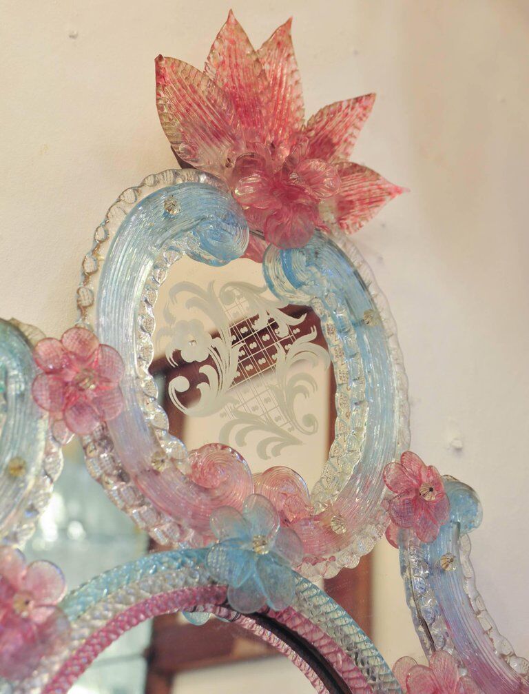 Venetian Italian mirror Barovier Murano from the 1940s.