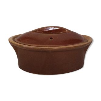 Terrine pot with terracotta lid made oval French-made dimension: H-11cm-L-23c