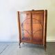 Original Art Deco Figured Walnut Display Cabinet Cabriole Legs 1930s