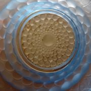 Art Deco blue glass centrepiece bowl with pansy decoration - 30 cm