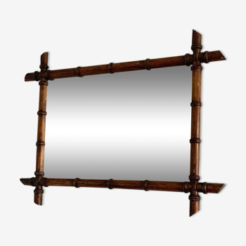 Wooden mirror bamboo effect mercury mirror