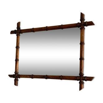 Wooden mirror bamboo effect mercury mirror