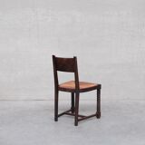Set of six rush mid-century dining chairs